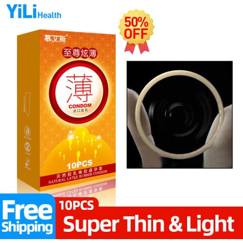 Super Ultra Thin 10pcs Condoms For Men Long Lasting Sex Cup Condom Intimate Condone Natural Rubber Latex Penis Sleeve
