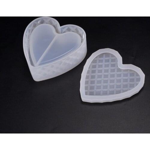 Heart-shaped Cut Section Mold DIY Crystal Epoxy Storage Box Mould Jewelry Gift Case Silicone Molds Crystal Mold Soap Making