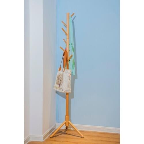 Solid Wood Hanger Floor Standing Coat Rack Creative Home Furniture Clothes Hanging Storage Rack Wood Hanger Bedroom Drying Rack