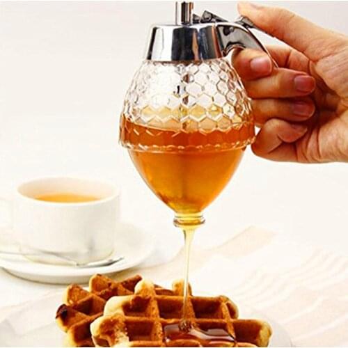Squeeze Bottle Honey Jar Container Bee Drip Dispenser Kettle Storage Pot Stand Holder Juice Syrup Cup Home Decoration Accessorie