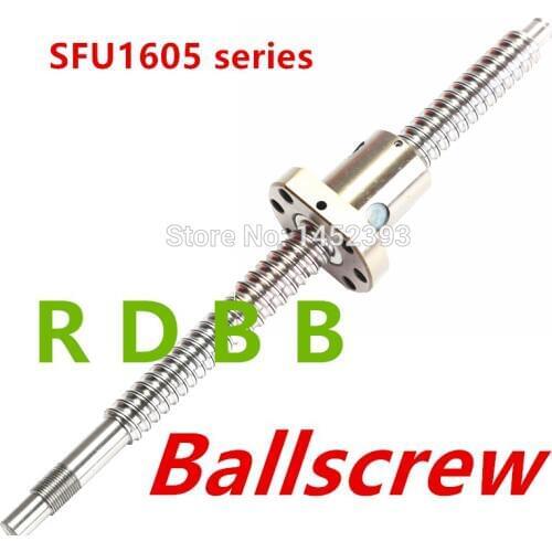Customized SFU1605 298mm RM1605 298mm C7 Rolled Ball screw 1pc+1pc ballnut + end machined as drawing+nut house