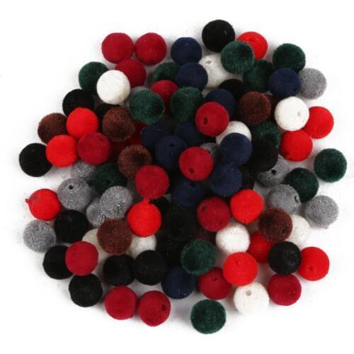 8/10/12/16mm 20-50pcs/bag Acrylic Beads Flocked Ball Aperture Approx 2mm Arts Crafts Sewing Apparel Sewing Fabric Garment Beads