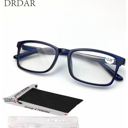New 2020 Womens Men Unisex Reading glasses 6801 Blue square frame Hyperopia glasses +125 +225..+400