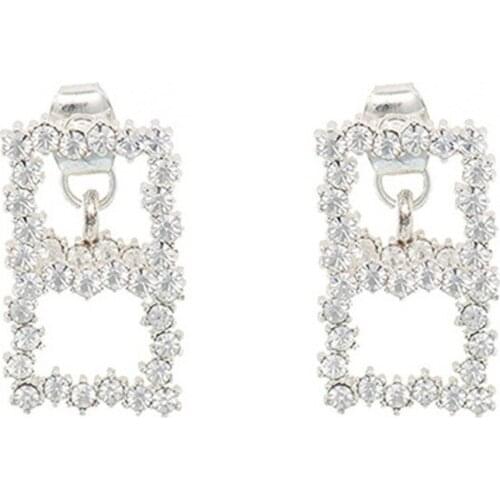 Earrings female ins temperament goddess earrings courage square earrings geometric square earrings