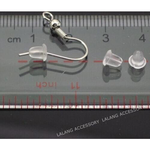 1000pcs/lot Wholesale Fashion Clear Rubber Back Earring Stoppers 5*5mm
