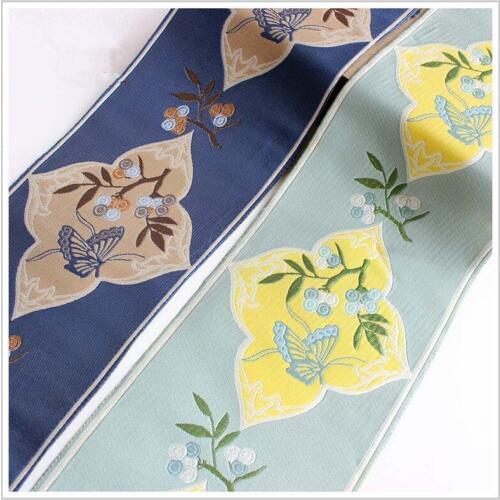 12CM Width New Chinese embroidery jacquard butterfly ribbon DIY curtain table flag pillow clothing accessories lace