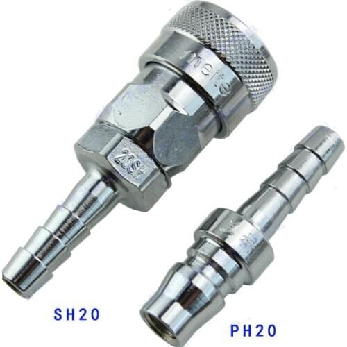 2 Pair Gas Air Straight Fitting Connector Quick Coupler 20SH + 20PH Metal