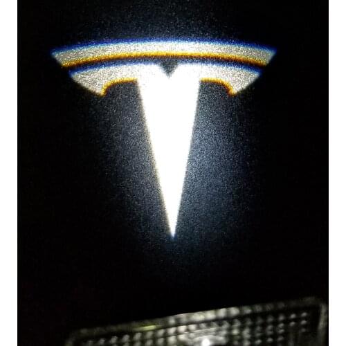 2Pcs LED Ghost Shadow Projector Lamp For Tesla Model S Tesla Model 3 X Y The Latest Upgrade Decorative Signal Lamp Welcome Light
