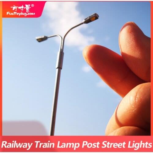 3/PCS HO N TT Scale Model Railway Train Lamp Post Street Lights/Modern Style Boulevard/Highway/Parking Area Lights/Train Layout