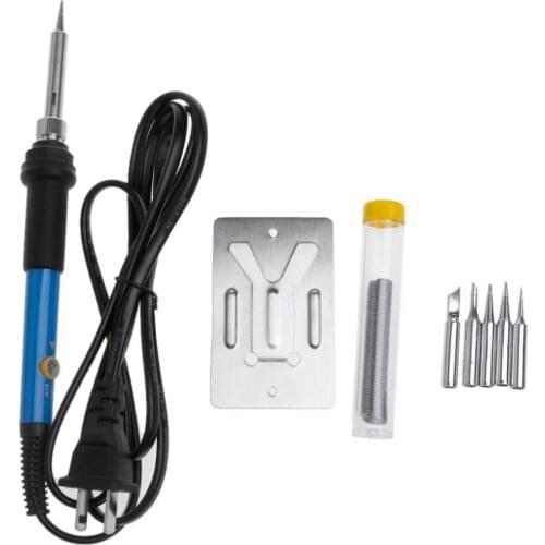 8Pcs/Set 110V 60W Adjustable Temperature Soldering Iron Welding Gun Heat Pencil Kit Electric Soldering Irons