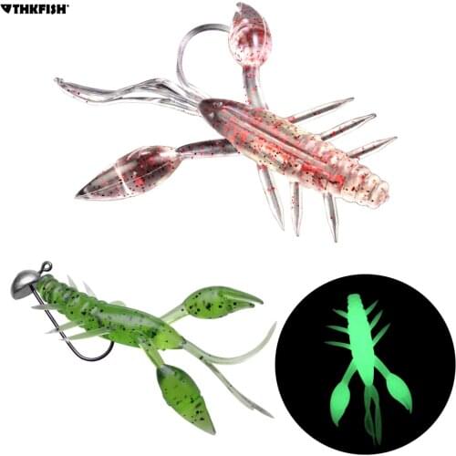 9pcs/lot Soft Fishing Lure 7cm/5.2g Soft Crawfish Shrimp Lobster Lure Swimbait Bait Artificial Lure Bait Fishing Tackle