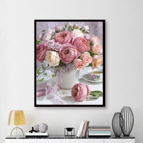 Muxun Diamond Embroidery Cross Stitch Flowers 5D Diamond Painting Full Square Landscape Mosaic Stones Picture Farmhouse Decor