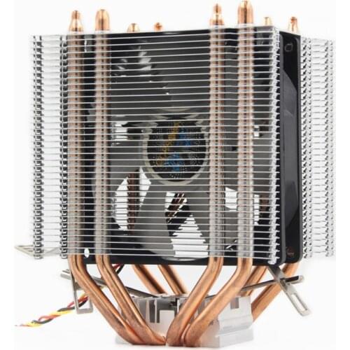Silent 4 Heatpipe CPU Cooler Heatsink Cooling Radiator for I-ntel 775 1155 1366 Copper Aluminum