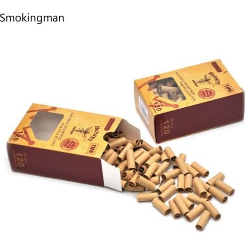 Filter cigarette holder a small box of 120 pcs with 7 mm filter tip, brown rolled cigarette holder smoke accesoires