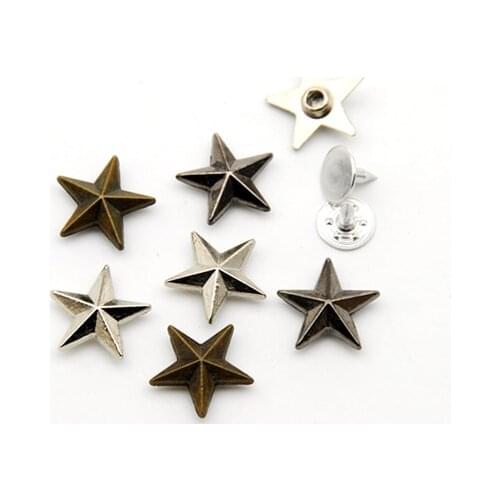 DIY 150sets/lot 15mm zinc alloy metal rivets star jeans button rivets with alum nail nickle/black/bronze ZD-007 free shipping