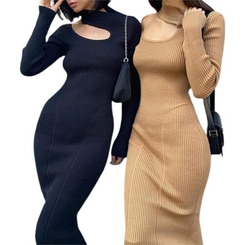 Модные трикотажные платья Douhoow China At AliExpress