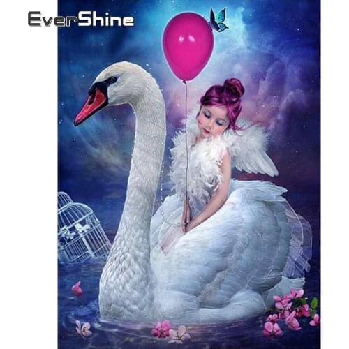 EverShine Diamond Painting Swan Diamond Mosaic Animals Cross Stitch Mosaic Art Kits Picture Rhinestones Handmade Hobby Gift