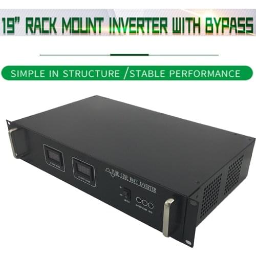 Pure sine wave inverter 19''Rack Mount Telecom with bypass DC12V/24V/48V/60V to AC 110V/120V/220V/230V/240V For Home/Boat/Solar