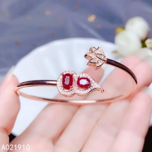 KJJEAXCMY boutique jewelry 925 sterling silver inlaid natural ruby female bracelet support detection luxurious