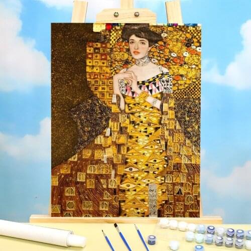 Klimt Coloring By Numbers Painting Complete Kit Acrylic Paints 40*50 Paiting By Numbers Home Decoration For Kids Wholesale