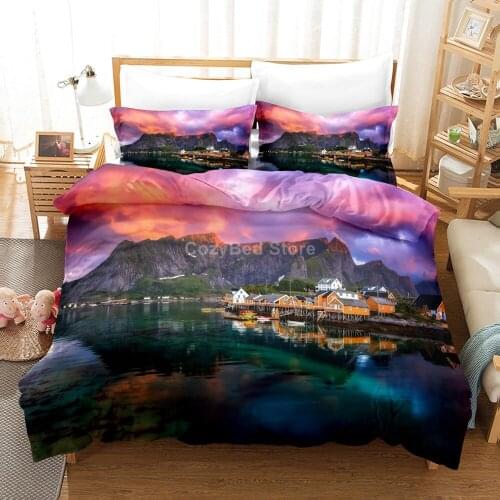 Scenery Mountain Bedding Set Sunset 3d Duvet Cover Sets Comforter Bed Linen Twin Queen King Single Size Fashion Luxury Gift