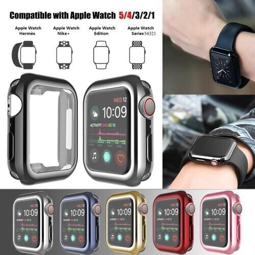 Electroplating Shiny Soft TPU Case for Apple Watch 6 5 4 3 2 1 Case Cover Apple Watch Accessories for iWatch 44MM 40MM 42MM 38MM