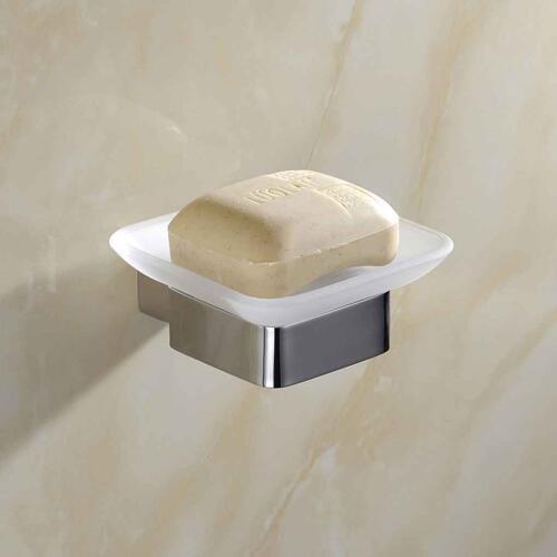 Soap Dishes Square Ground Glass Sacer Tray Holder Wall Mounted Soap Saver holder Storage Shower Tray Bathroom Accessories