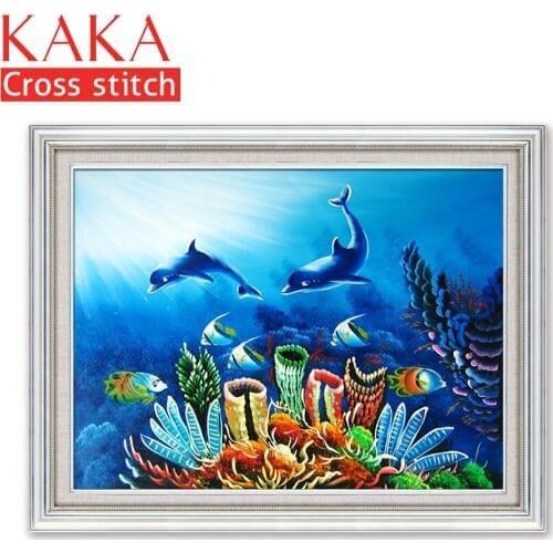 Cross stitch kits,Embroidery needlework sets with printed pattern,11CT-canvas for Home Decor Painting,Animals Full NCKA054