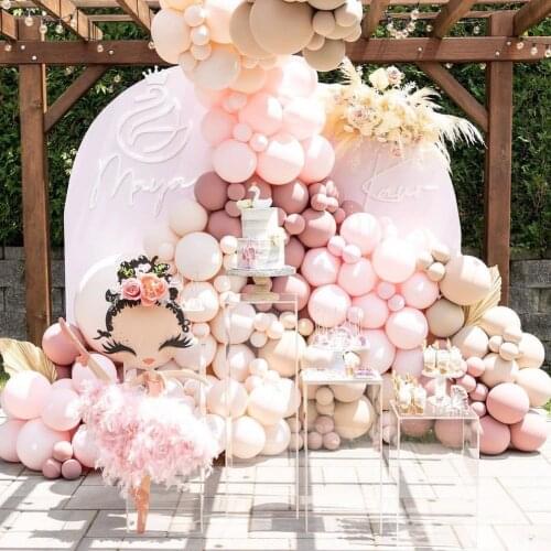 226pcs Nude Doubled Cream Peach Balloon Garland Arch Kit Bridal Shower Decoration Wedding Engagement 1st Birthday Party Supplies
