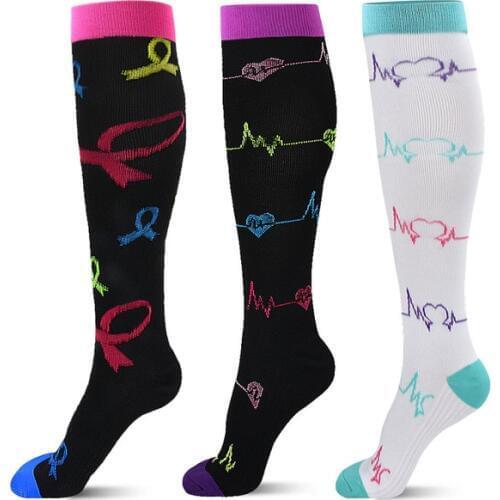 1 Pair Compression Socks 20-30 mmhg Graduated Athletic & Medical for Men & Women Sports Running Flight Travels Stocking Socks
