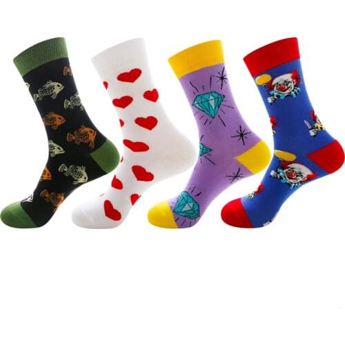 New Women socks cotton funny socks for man women novelty casual dressing color crew socks for happy wedding accessories gift