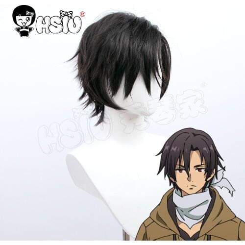 Shinel Nozen cosplay wig Anime 86-EightySix Cosplay「HSIU 」Natural black short hair Free gift wig cap Fiber synthetic wig