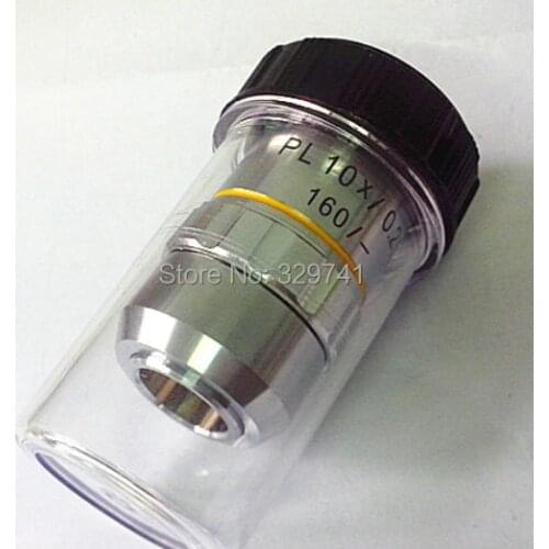 PL10X 195 Plan Achromatic High-grade Microscope Objective Lens 10x for Biological Metallurgical Microscopy
