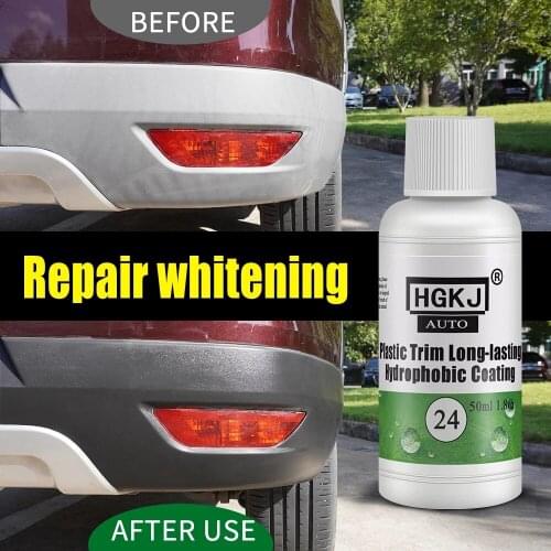 HGKJ 24 Plastic Trim Coating Long-lasting Hydrophobic Car Exterior Plastic Restorer Aging Plastics Turn Black And Bright 50ml