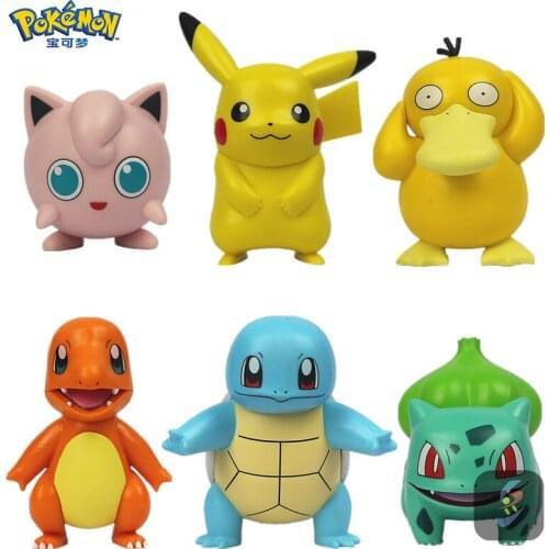 Pokemon Psyduck Pikachu Charmander Squirtle Bulbasaur Figure Model Toy Decoration Gift