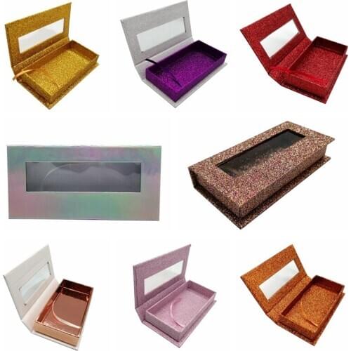 Eyelashes Package 10Pcs Wholesale Square False Eyelash Packaging Box 3D Mink Lashes Boxes Faux Cils Magnetic Case Lashes Empty