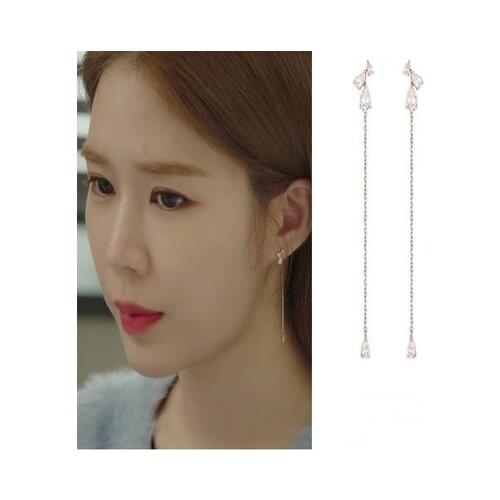 Ресницы piercing man YOO IN NA Line Ear Korean Drama Star Same TV Earrings For Women Girls Pendientes