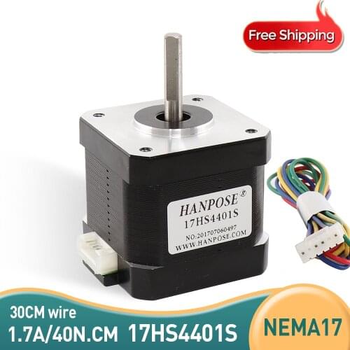 Free Shipping 1PCS Nema17 Stepper Motor 42 motor 42BYGH 40N.CM 1.7A 17HS4401S motor for CNC XYZ 3D printer 4-lead Nema 17 motor