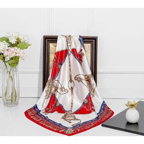 90*90cm Luxury Brand Women Chinese Silk Rope Tassels Scarfs Female European Style Square Scarves Spring Summer Shawls For Ladies