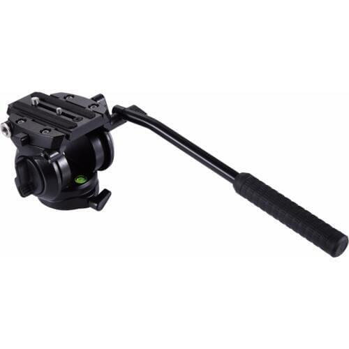 PULUZ Heavy Duty Video Camera Tripod Action Fluid Drag Head with Sliding Plate for DSLR & SLR Cameras