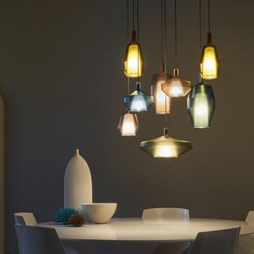 Modern Glass Pendant Lights French Country LED Hanging Lamp for Living Room Home small single head creative Dining Room Lights