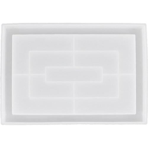 Storage Plate Dinner Dish Tray Mold Rectangle Flower Pot Tray Epoxy Resin Mold Large Plate Resin Casting Mold Craft Tool