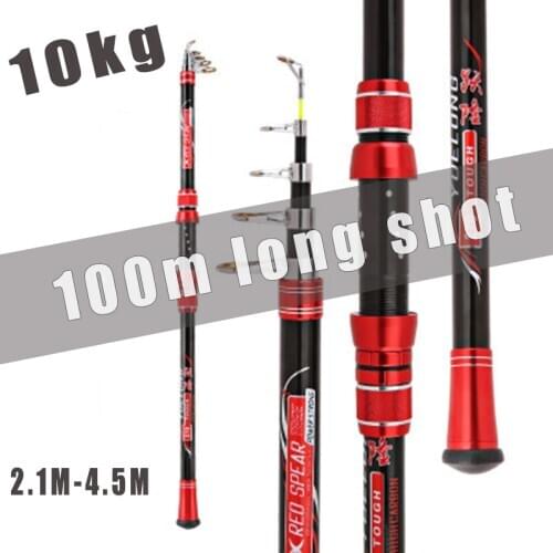 Telescopeic travel sea rod 2.4m 2.7m 3.9m 4.2m 4.5m adjustable metal reel seat spinning fishing rod carp bass casting pole