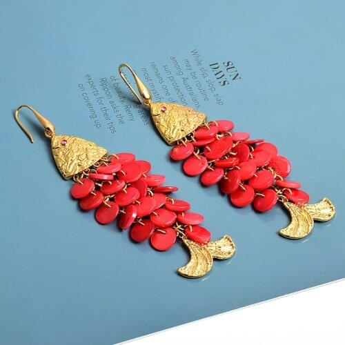 Vintage Resin Drop Earrings For Women Fish Earrings Animal Womens Accessories Fashion Jewelry Girls Gifts
