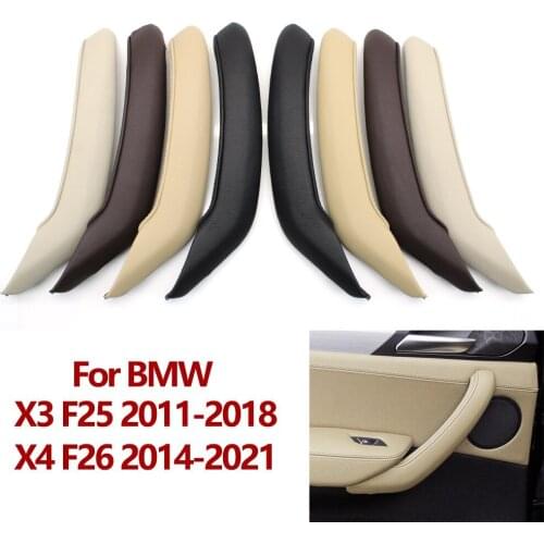 Interior Car Left Right Passenger Door Handle Leather Cover Trim Replacement For BMW X3 X4 F25 F26 2010-2016