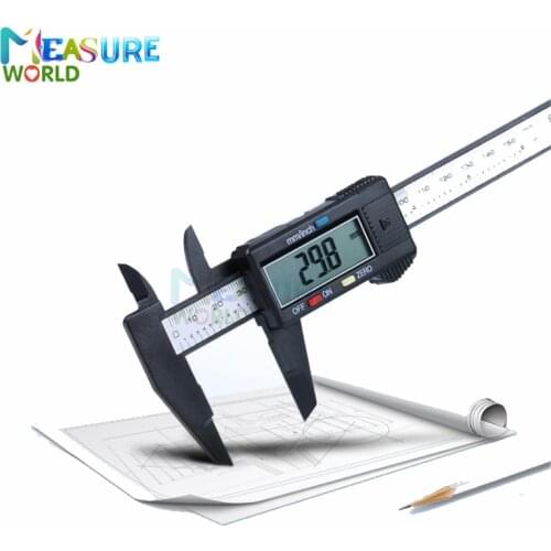 Electronic Digital Caliper Carbon Fibre Vernier Calipers Plastic Gauge LCD Micrometer Ruler Measuring Tools Instrument 150mm/6In