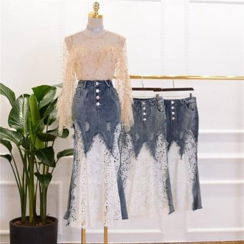 YIDILAMA Denim Skirts For Women