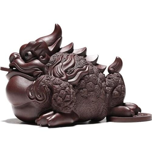 Yixing Purplue Sand Tea Pet Amass Fortunes Golden Toad Tea Ceremony Decoration Handmade Angry Smart