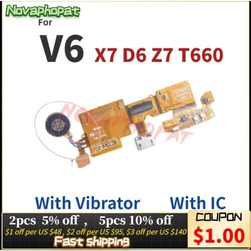 Novaphopat Charger Port For ZTE Blade V6 X7 D6 Z7 T660 USB Dock Charging Port Connect Connector Microphone mic Flex Cable Board