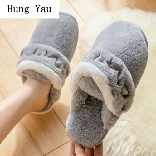 Women Men Slippers Flips Flops Winter Warm Shoes Solid Fashion Platform Home Slides Non-slip Couple Flats Indoor Comfortable